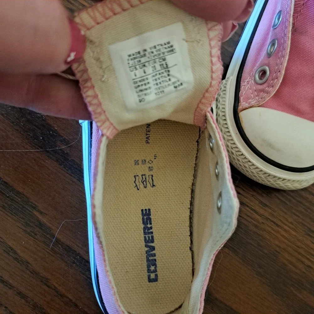 Converse Pink All Star & Champion White Sneakers Bundle Infant Size 3 4 Shoes